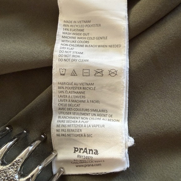 Prana Shadyn Green Athleisure Dress Snap Down Front Stretch Pockets Women's L - Picture 7 of 12